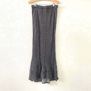 Flax Black and White Patterned Maxi Skirt